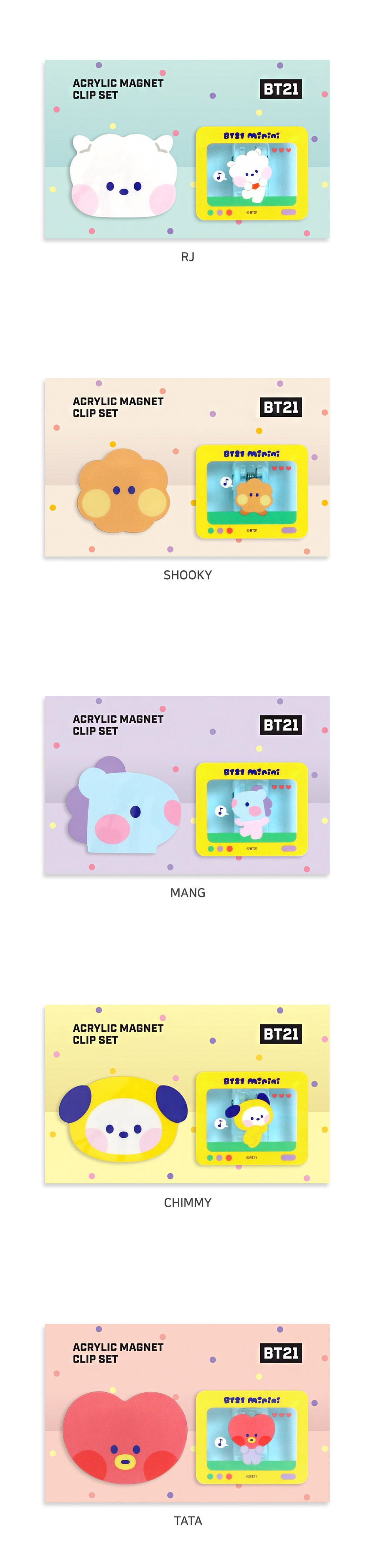 Bt Bt X Monopoly Collaboration Minini Acrylic Magnet Clip Set